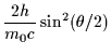$\displaystyle \frac{2 h}{m_0 c} \sin^2(\theta / 2)$